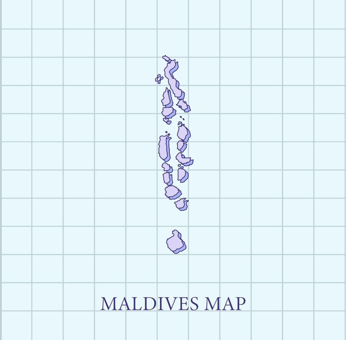 Maldives Map showing all atolls
